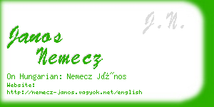 janos nemecz business card